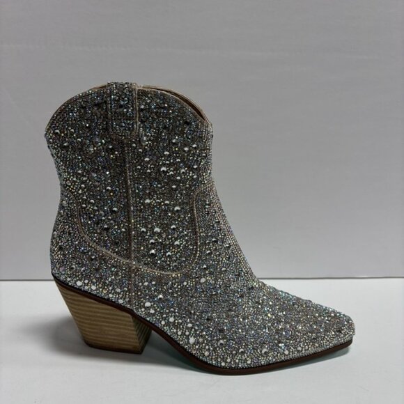 Betsey Johnson Women’s Emory Rhinestone Bootie Size 7.5 M